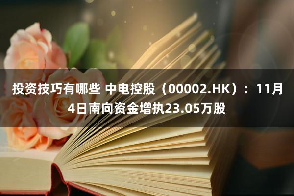 投资技巧有哪些 中电控股（00002.HK）：11月4日南向资金增执23.05万股