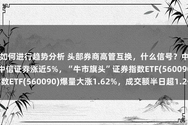 如何进行趋势分析 头部券商高管互换，什么信号？中信建投一度涨停，中信证券涨近5%，“牛市旗头”证券指数ETF(560090)爆量大涨1.62%，成交额半日超1.2亿元