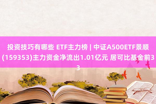 投资技巧有哪些 ETF主力榜 | 中证A500ETF景顺(159353)主力资金净流出1.01亿元 居可比基金前3