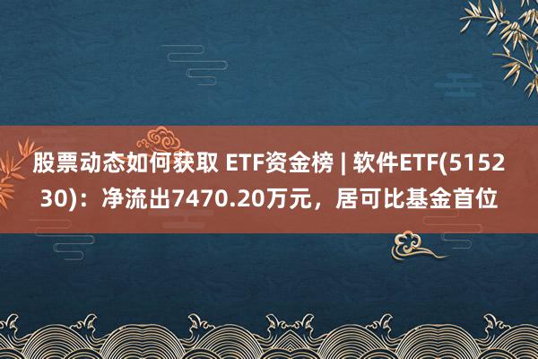 股票动态如何获取 ETF资金榜 | 软件ETF(515230)：净流出7470.20万元，居可比基金首位