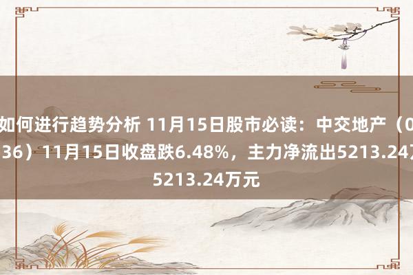 如何进行趋势分析 11月15日股市必读：中交地产（000736）11月15日收盘跌6.48%，主力净流出5213.24万元