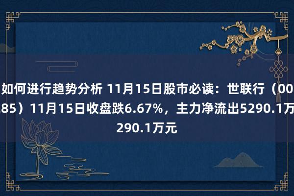 如何进行趋势分析 11月15日股市必读：世联行（002285）11月15日收盘跌6.67%，主力净流出5290.1万元