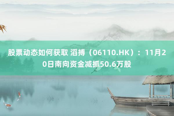 股票动态如何获取 滔搏（06110.HK）：11月20日南向资金减抓50.6万股