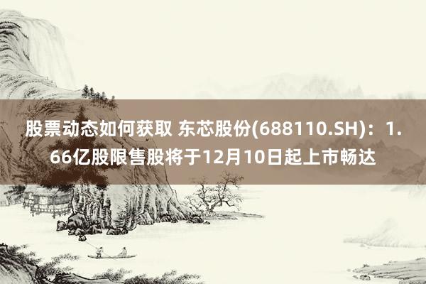 股票动态如何获取 东芯股份(688110.SH)：1.66亿股限售股将于12月10日起上市畅达