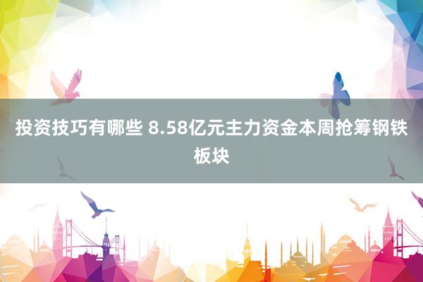 投资技巧有哪些 8.58亿元主力资金本周抢筹钢铁板块