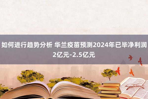 如何进行趋势分析 华兰疫苗预测2024年已毕净利润2亿元-2.5亿元