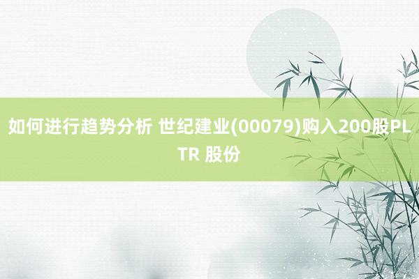 如何进行趋势分析 世纪建业(00079)购入200股PLTR 股份