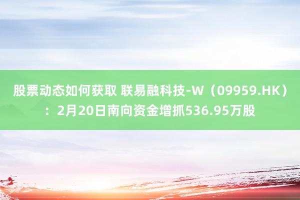 股票动态如何获取 联易融科技-W（09959.HK）：2月20日南向资金增抓536.95万股