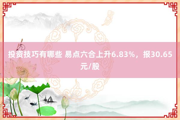 投资技巧有哪些 易点六合上升6.83%，报30.65元/股