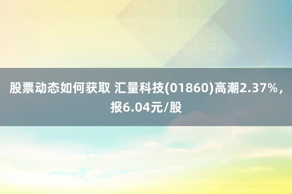 股票动态如何获取 汇量科技(01860)高潮2.37%，报6.04元/股