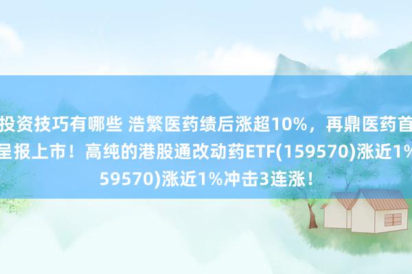 投资技巧有哪些 浩繁医药绩后涨超10%，再鼎医药首款ADC国内呈报上市！高纯的港股通改动药ETF(159570)涨近1%冲击3连涨！